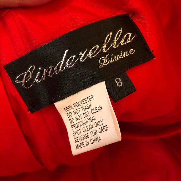 Red Strapless Corset Back Fit and Flare Formal Dress - Picture 9 of 9